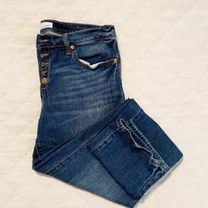 Loft Button Front Boyfriend Jeans